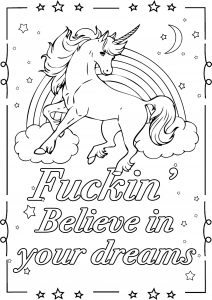 Coloring swear words unicorn dreams