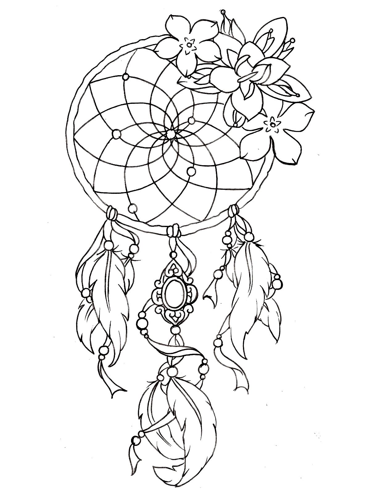 Download Dreamcatcher tattoo designs - Tattoos Adult Coloring Pages