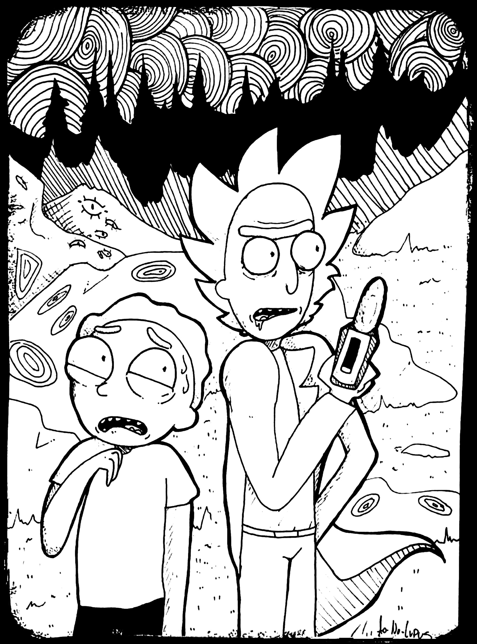 Rick and morty - Coloring Pages for Adults