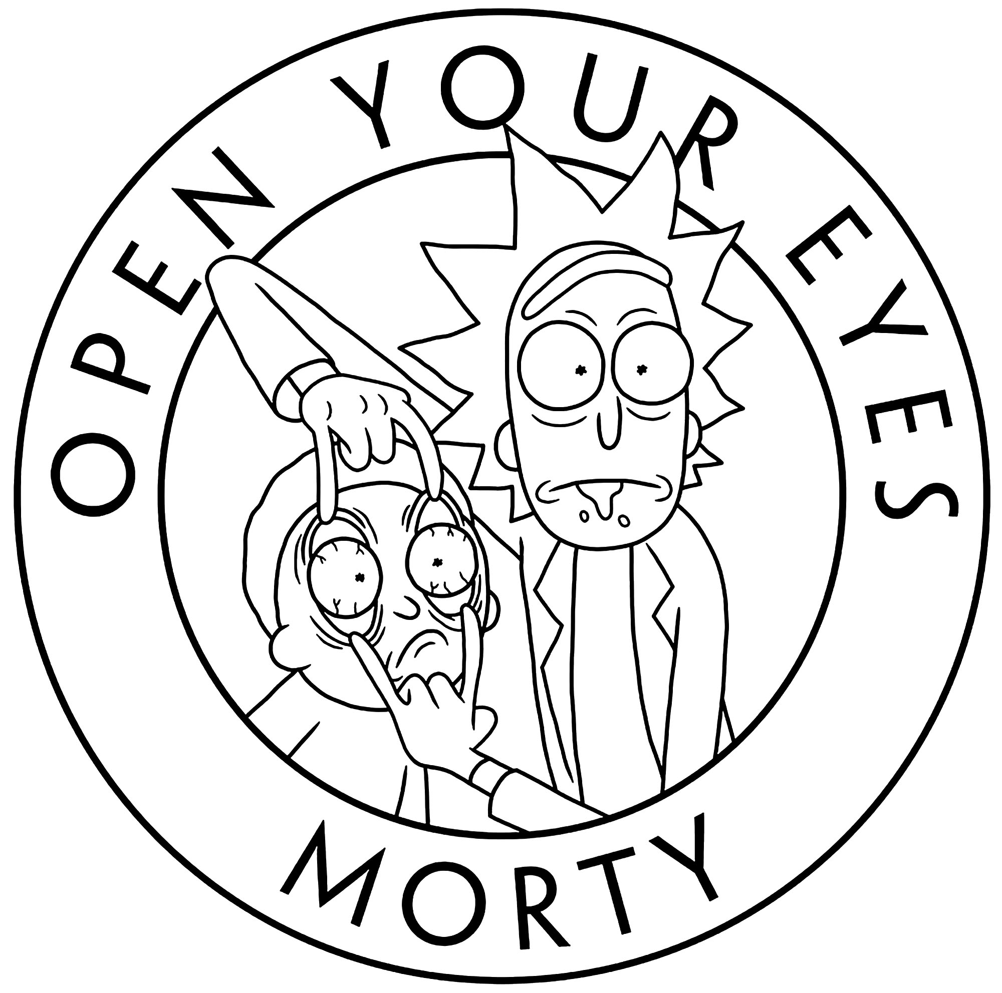 Rick and Morty : Open your eyes - TV shows Adult Coloring Pages