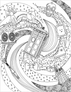 Coloring adult Doctor Who's world