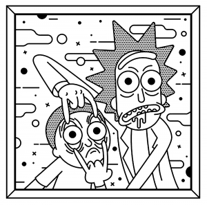 Coloring rick and morty roy lichtenstein style