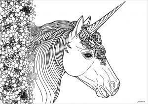 Coloring realist unicorn