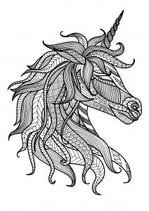 Coloring unicorn head