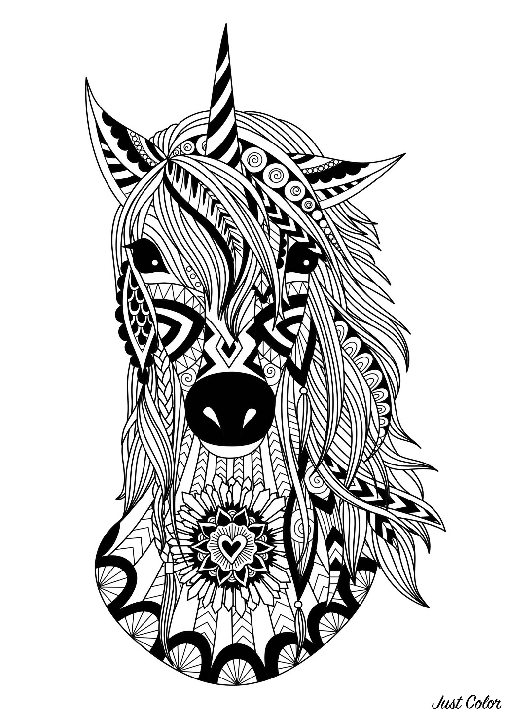 Featured image of post Simple Unicorn Head Coloring Pages / And, mama, you&#039;re in luck.
