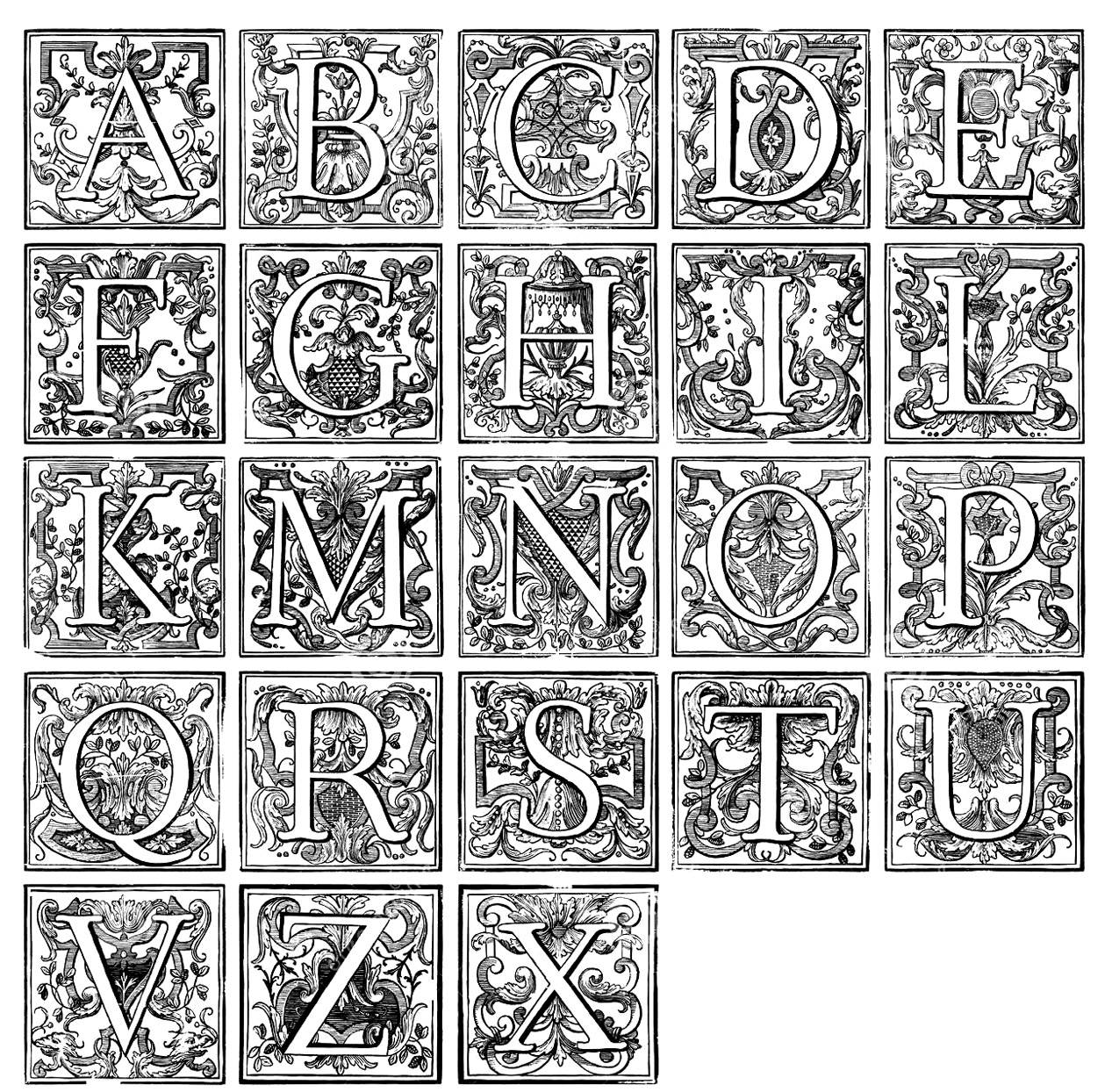 alphabet-vintage-vintage-adult-coloring-pages