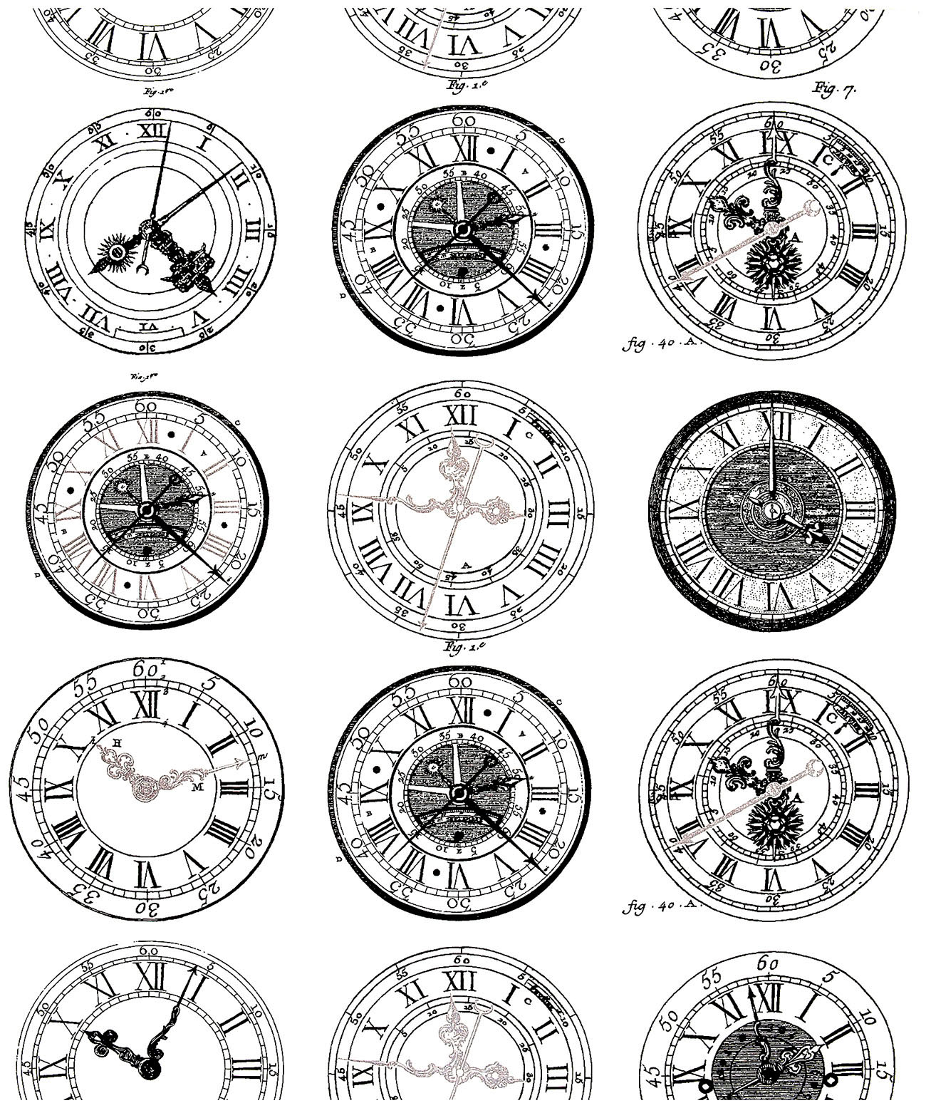 Various styles of watches dating from the 19th and 20th century