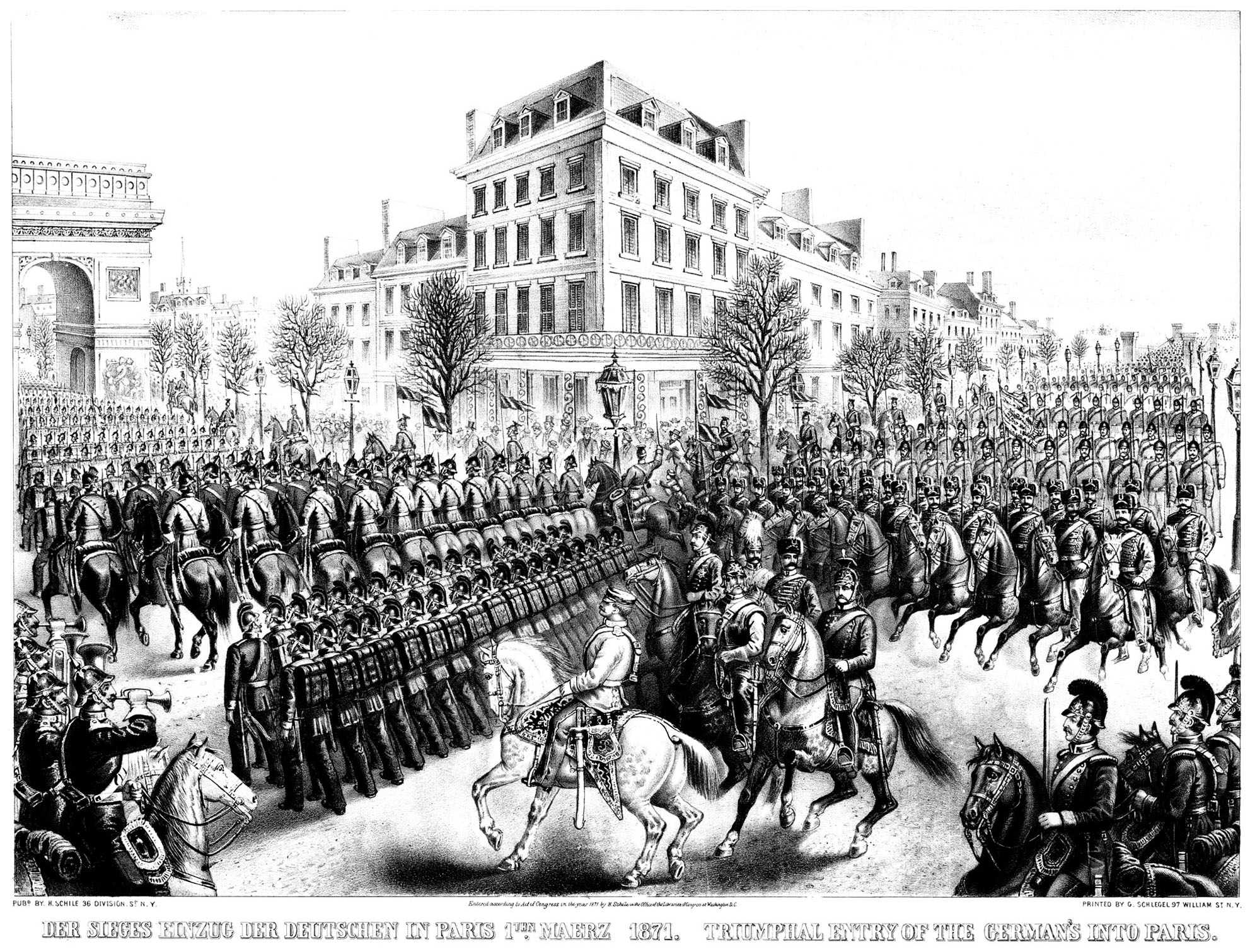 Enter Germans Siege Paris 1870 Vintage Coloring Pages German Army