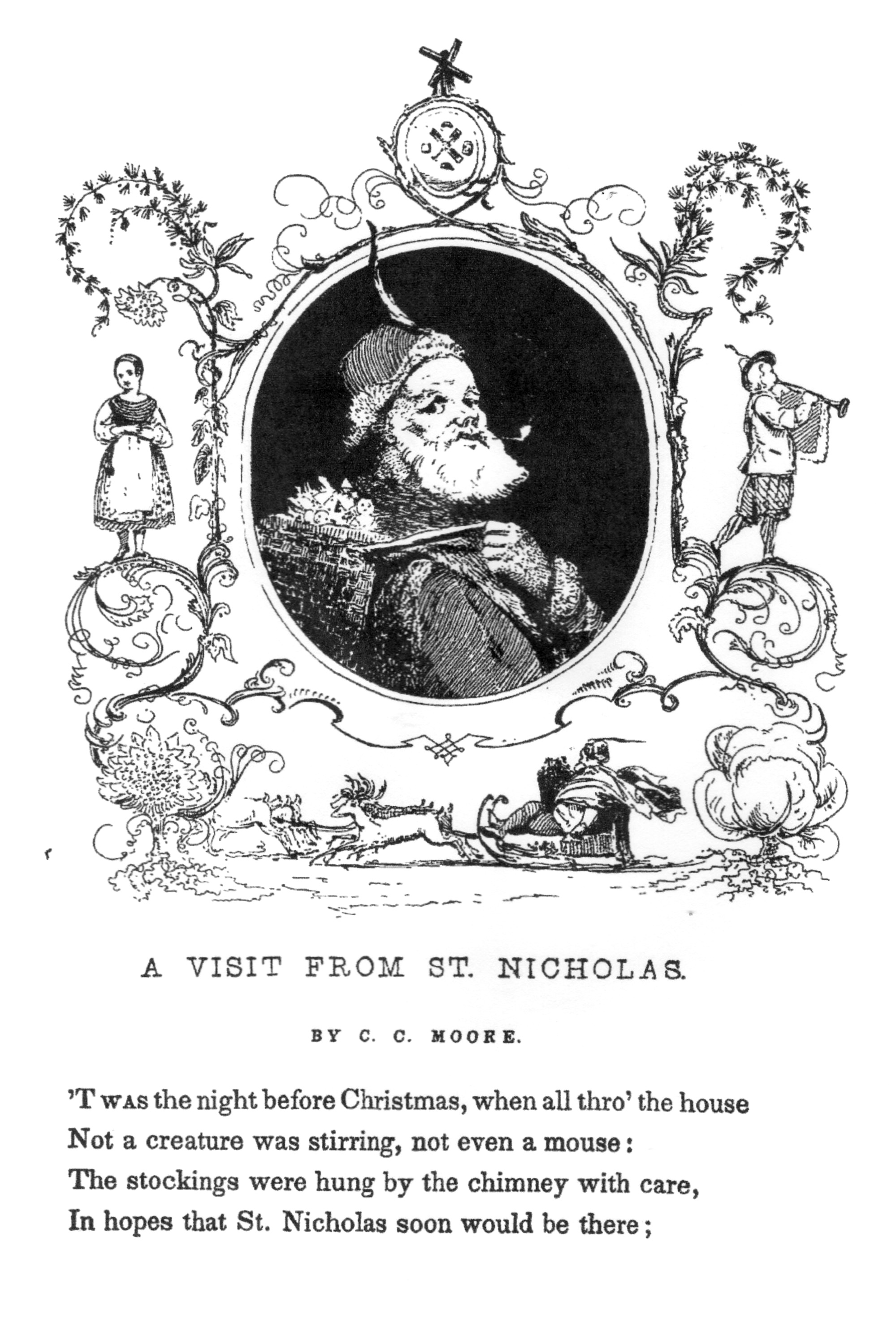 An old representation of Santa Clause, 1840.
