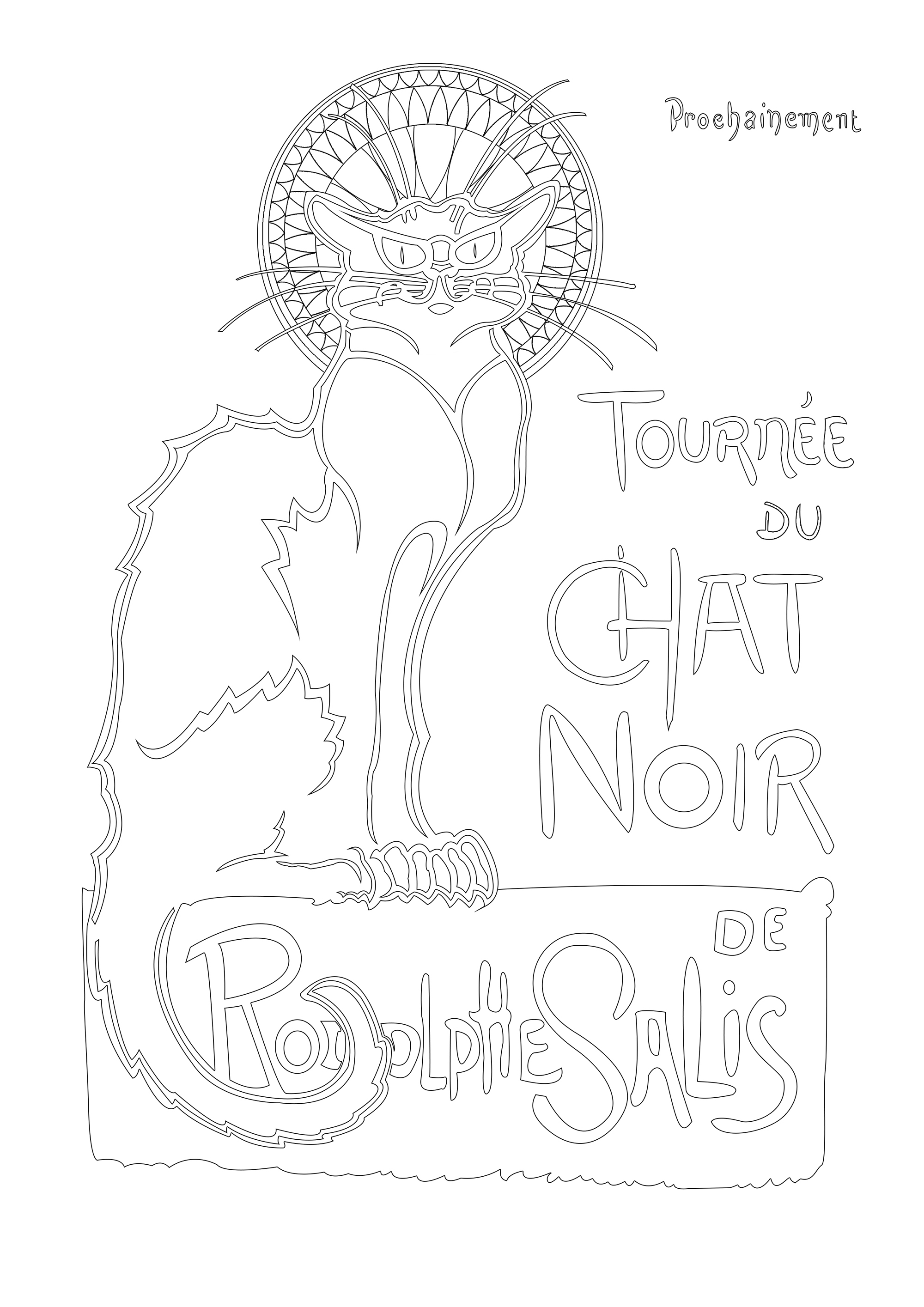 Best known now by its iconic Théophile Steinlen poster art, Le Chat Noir was a nineteenth-century entertainment establishment, in the bohemian Montmartre district of Paris.  It was opened on 18 November 1881 at 84 Boulevard de Rochechouart by the impresario Rodolphe Salis, and closed in 1897 not long after Salis' death, Artist : Reda