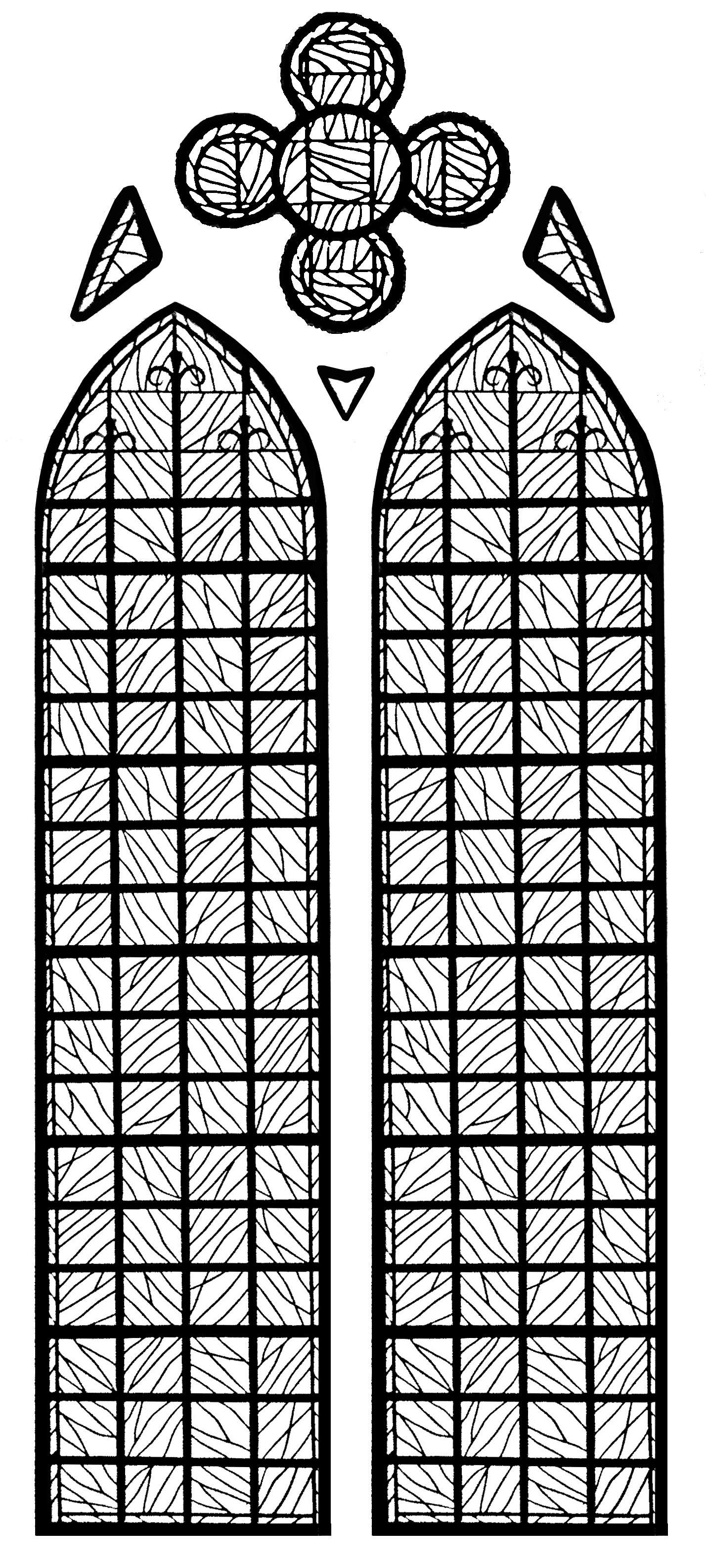 Coloring page made from a modern Stained glass : Chapelle Château Yverdon les bains (France)