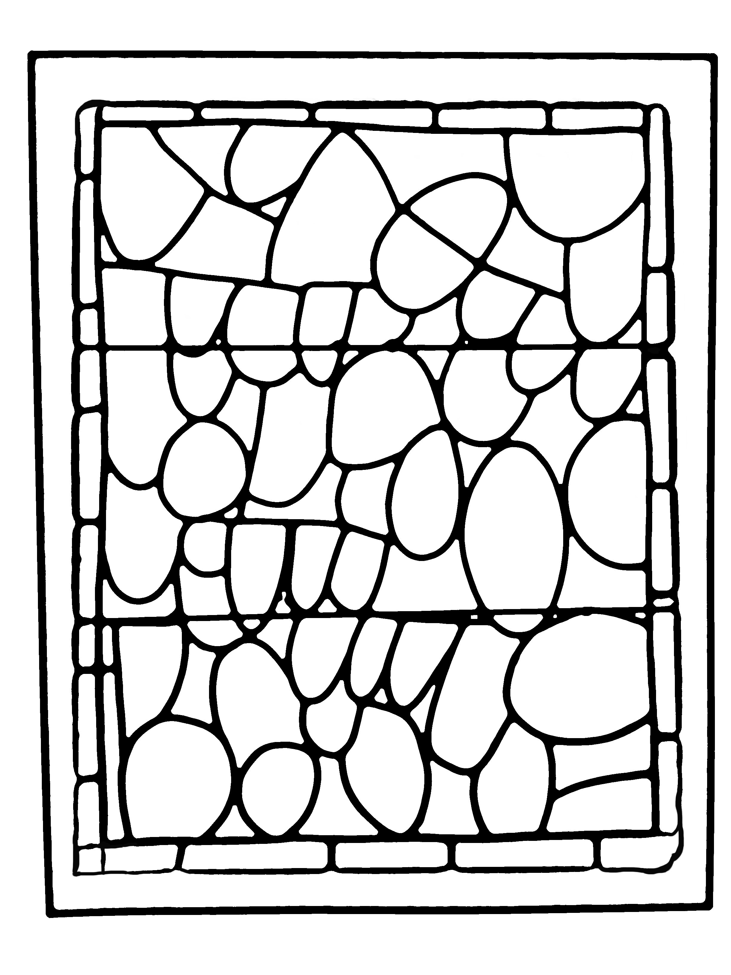 Coloring page made from a modern Stained glass : Chapel of Prieuré de Bethleem, Nîmes, France