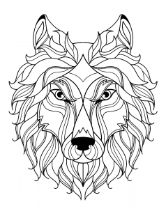 Wolves Coloring Pages for Adults