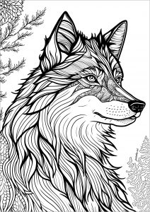 wolf coloring pages for adults