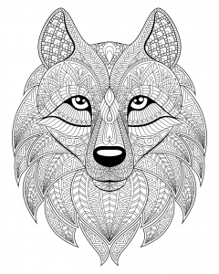 Coloring wolf head complex patterns