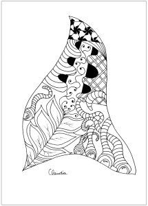 Coloring adult zentangle simple by claudia 2