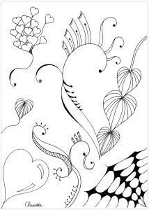 Printable Coloring Page for adult : Zentangle-simple-by-claudia-3