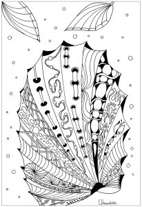 Coloring adult zentangle simple by claudia 5