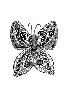 Coloring page adults butterfly zentangle rachel