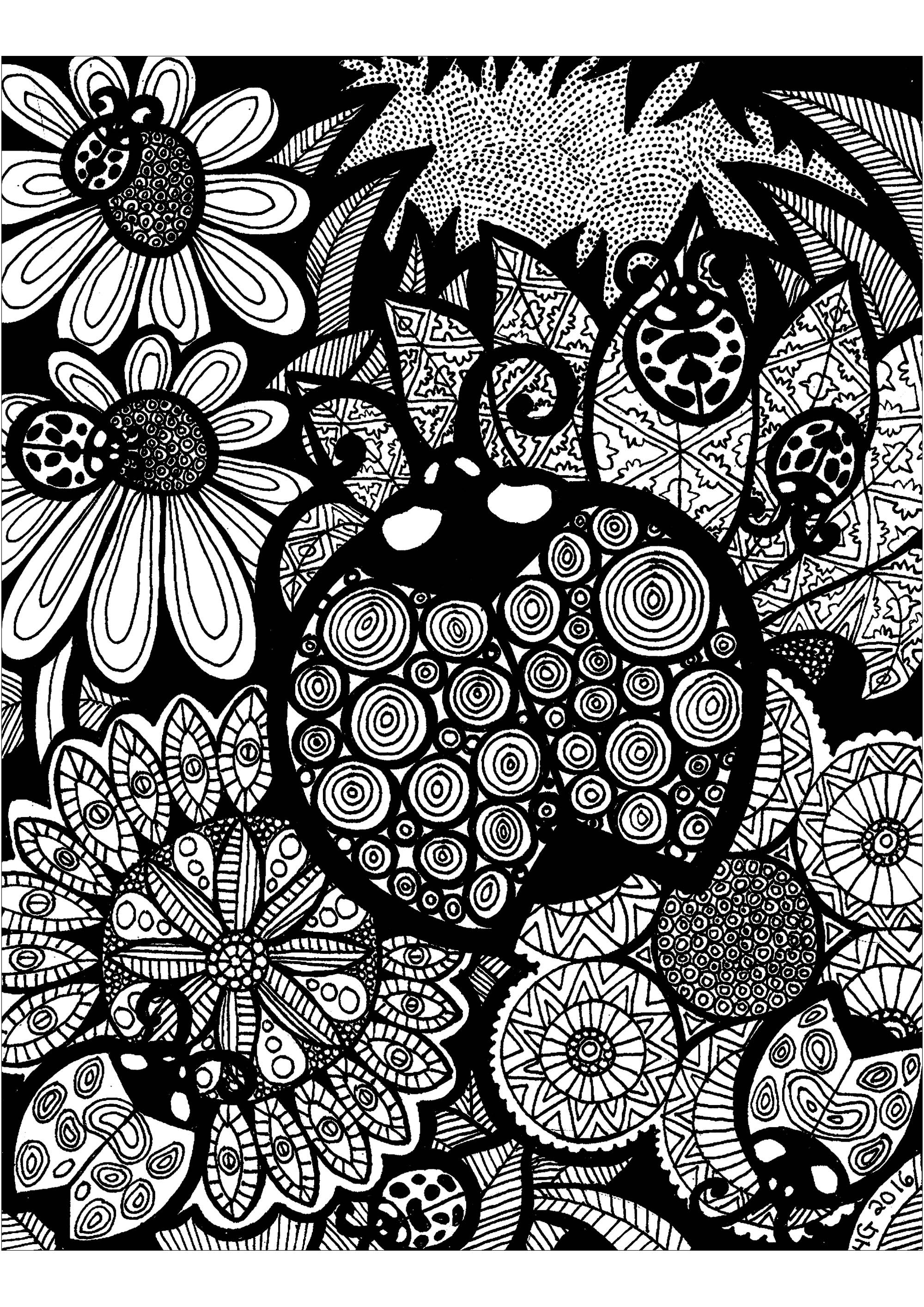 95 Top Zentangle Flower Coloring Pages , Free HD Download