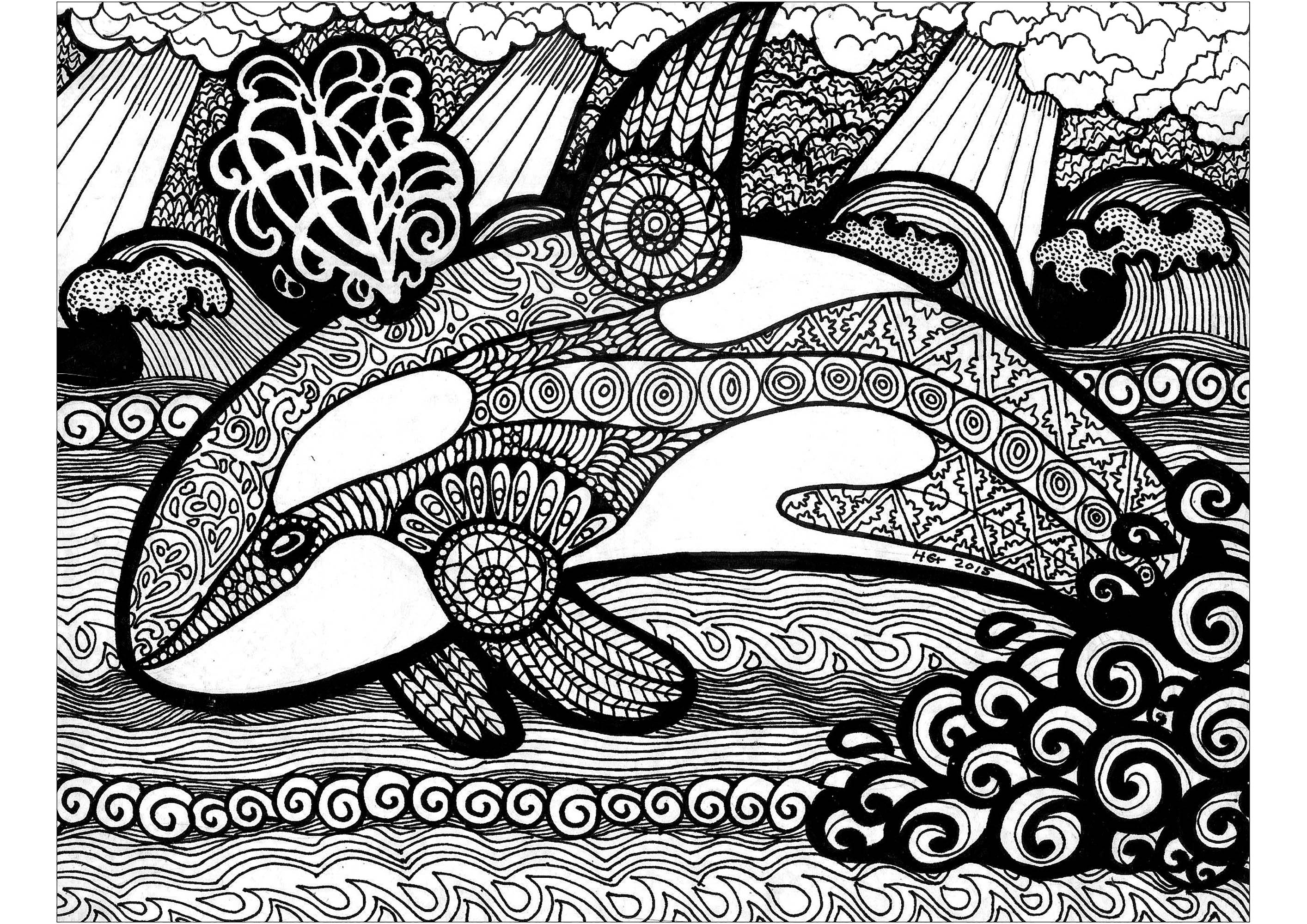 808 Cute Orca Coloring Pages with Animal character