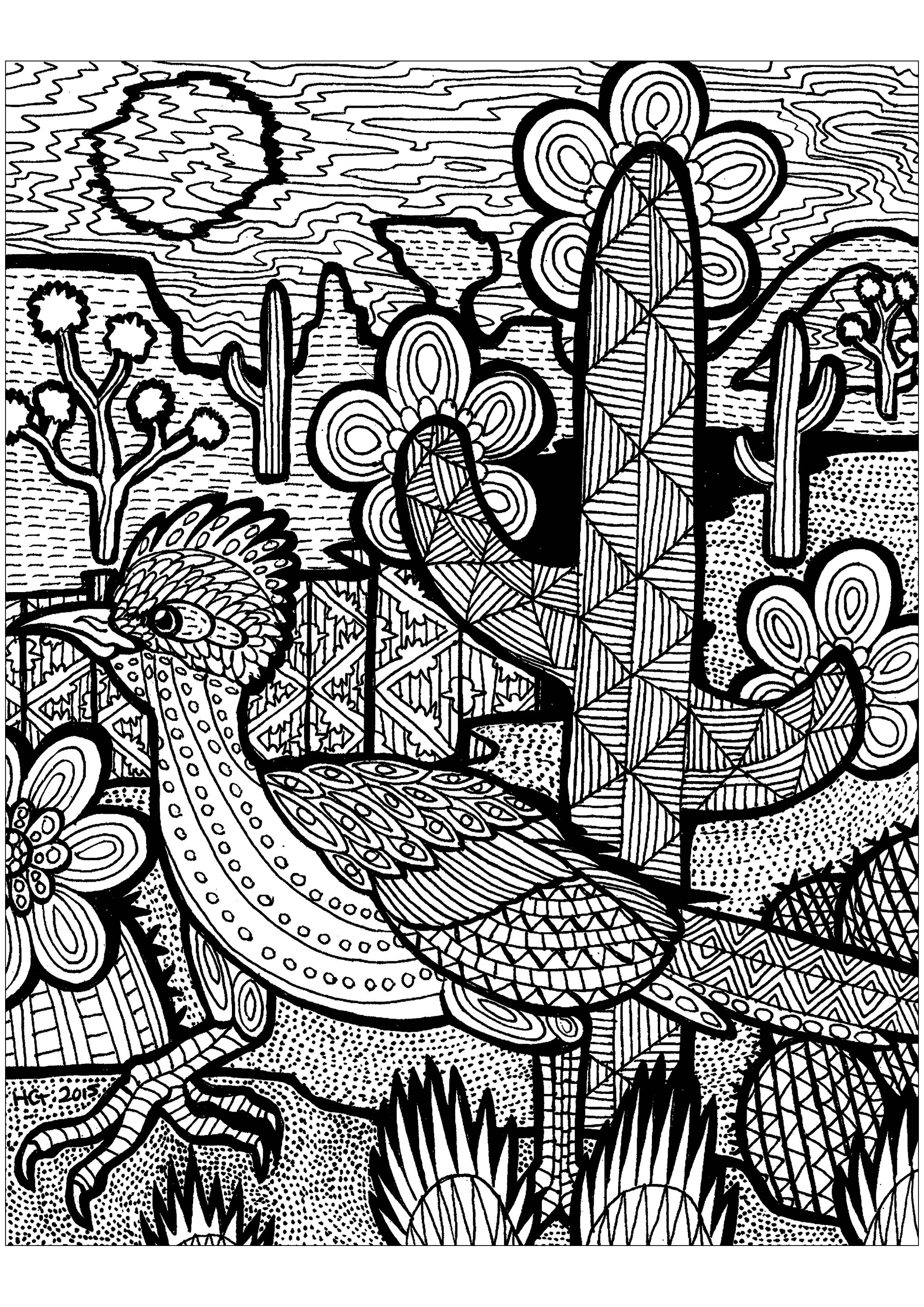 This beautiful bird needs some colors to find its way on the desert !, Artist : HGCreative. Arts