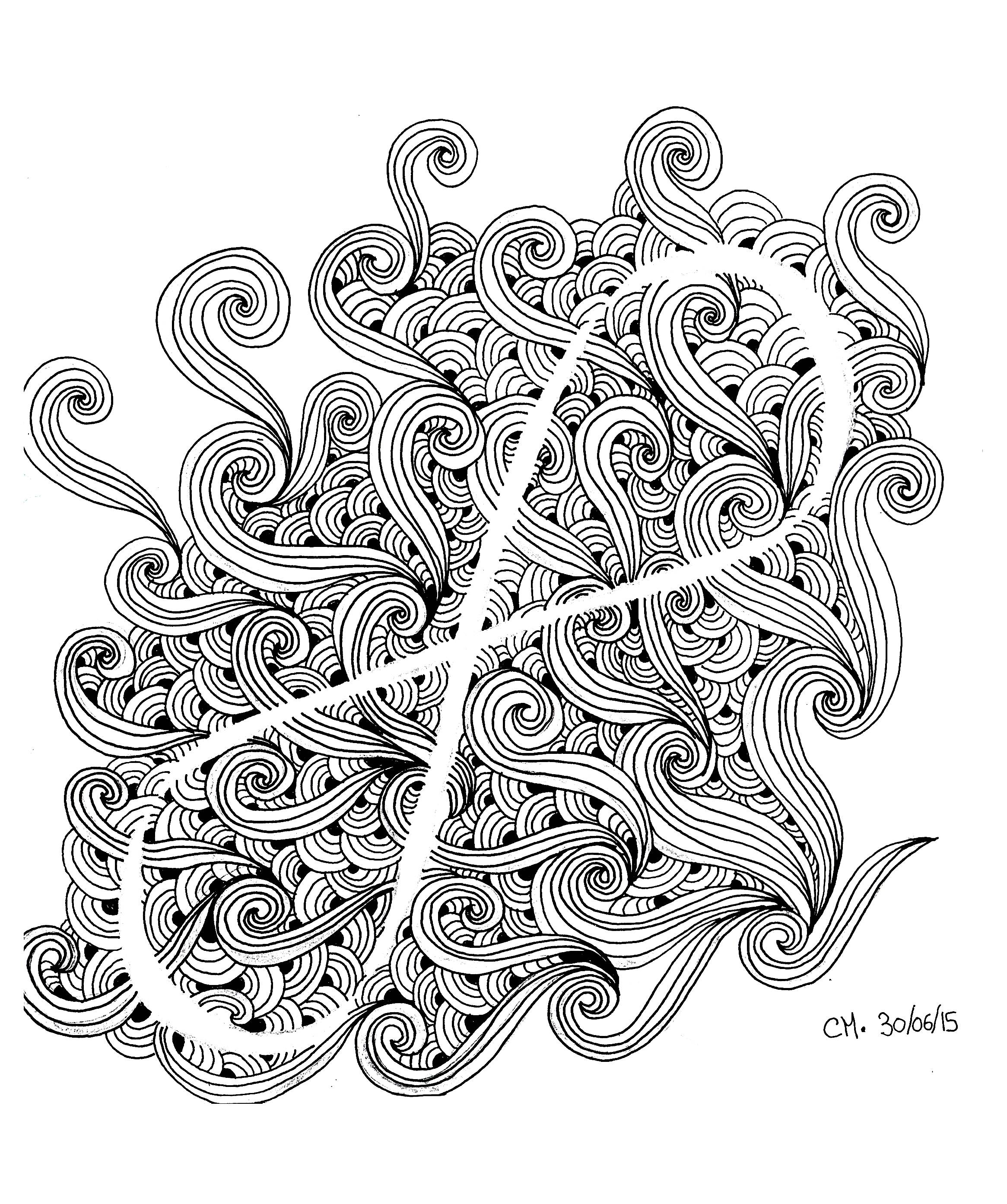 'Doodle infini', coloriage original style Zentangle, Artist : Cathy M