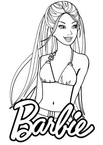 beach barbie coloring pages