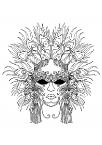 A Mask of the Carnival of Venice to color