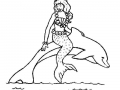 Dolphin with mermaid coloring pages for kids