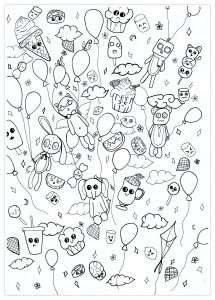 Pusheen pizza ! - Doodle Art Kids Coloring Pages