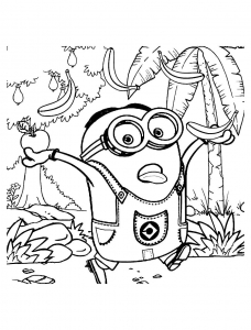 Minions image to download and color - Minions Kids Coloring Pages