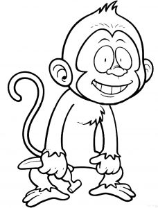 Monkey with Banana Coloring Pages - Get Coloring Pages