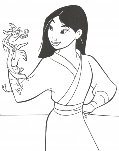 Free Mulan drawing to download and color - Mulan Kids Coloring Pages
