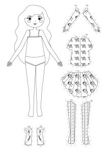 Paper dolls with an end of summer outfit