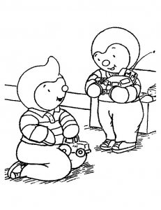T'choupi and his friends - Tchoupi Kids Coloring Pages