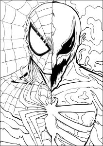 Spider-Man and Venom face off - Venom Kids Coloring Pages