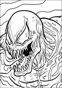 Spider-Man transforming into Venom - Venom Kids Coloring Pages