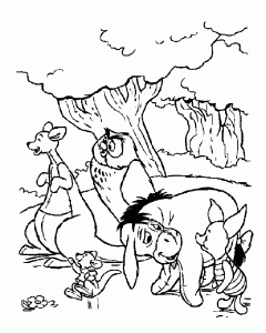 owl winnie the pooh coloring pages