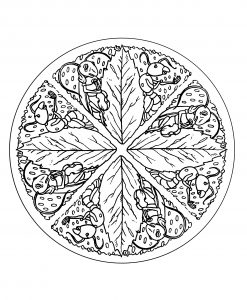 Easy Flower with leaves - Simple Mandalas