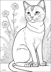 Dibujos para colorear gratis de gatos para niños