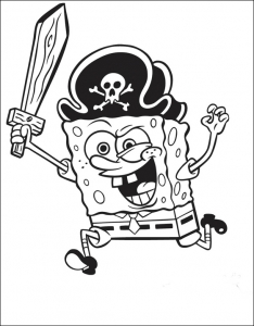 Desenho livre do SpongeBob para imprimir e colorir - Bob Esponja