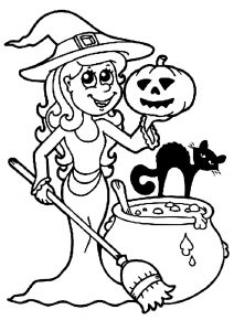 Desenho da Bruxa voando na vassoura - Ler e Aprender  Desenhos de  halloween, Halloween para colorir, Bruxas