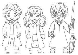 Harry, Ron e Hermione: estilo Kawaii