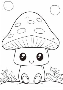 Cogumelo kawaii para colorir - Imprimir Desenhos