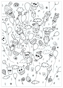 Dibujos para colorear para niños de kawaii, gratis, para descargar - Kawaii  - Just Color Crianças : Páginas para colorir para crianças