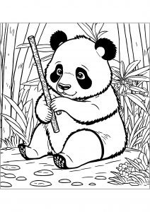 Páginas coloridas de panda grátis para imprimir - Pandas - Just