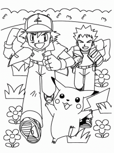 Imagens e desenhos pokemon para baixar e colorir - Ash e Pikachu