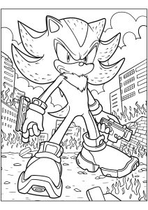 Sonic the Hedgehog está pronto para a aventura livro de colorir