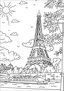 Der Eiffelturm am Ufer der Seine